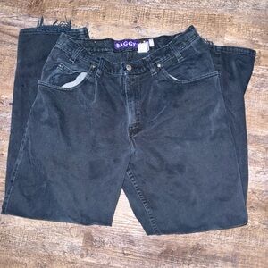 Vintage 90s Dark blue Baggy Jeans silver tab purple label